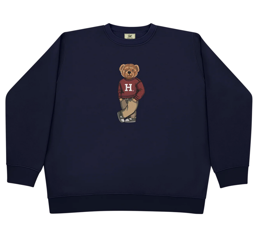 Crew Dog Embroidered Bear Crewneck