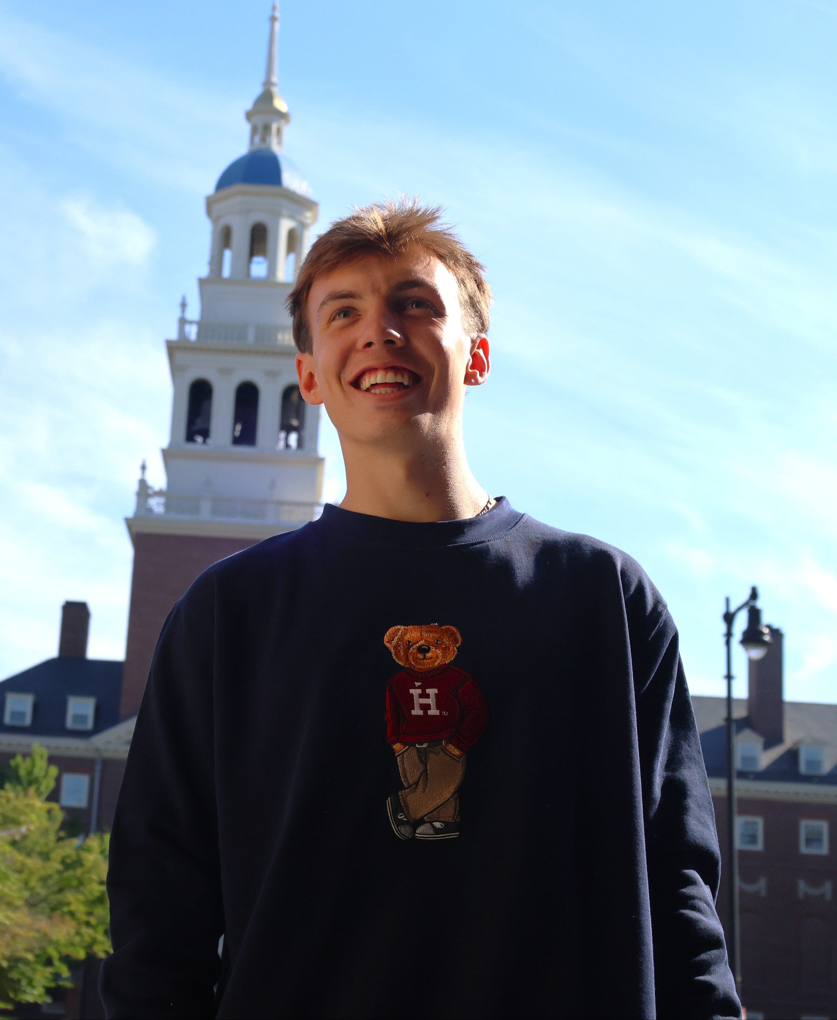 Crew Dog Embroidered Bear Crewneck