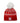 The Red Harvard Beanie with a red brim and a white H on it, red and white patterning, and a white pom pom.