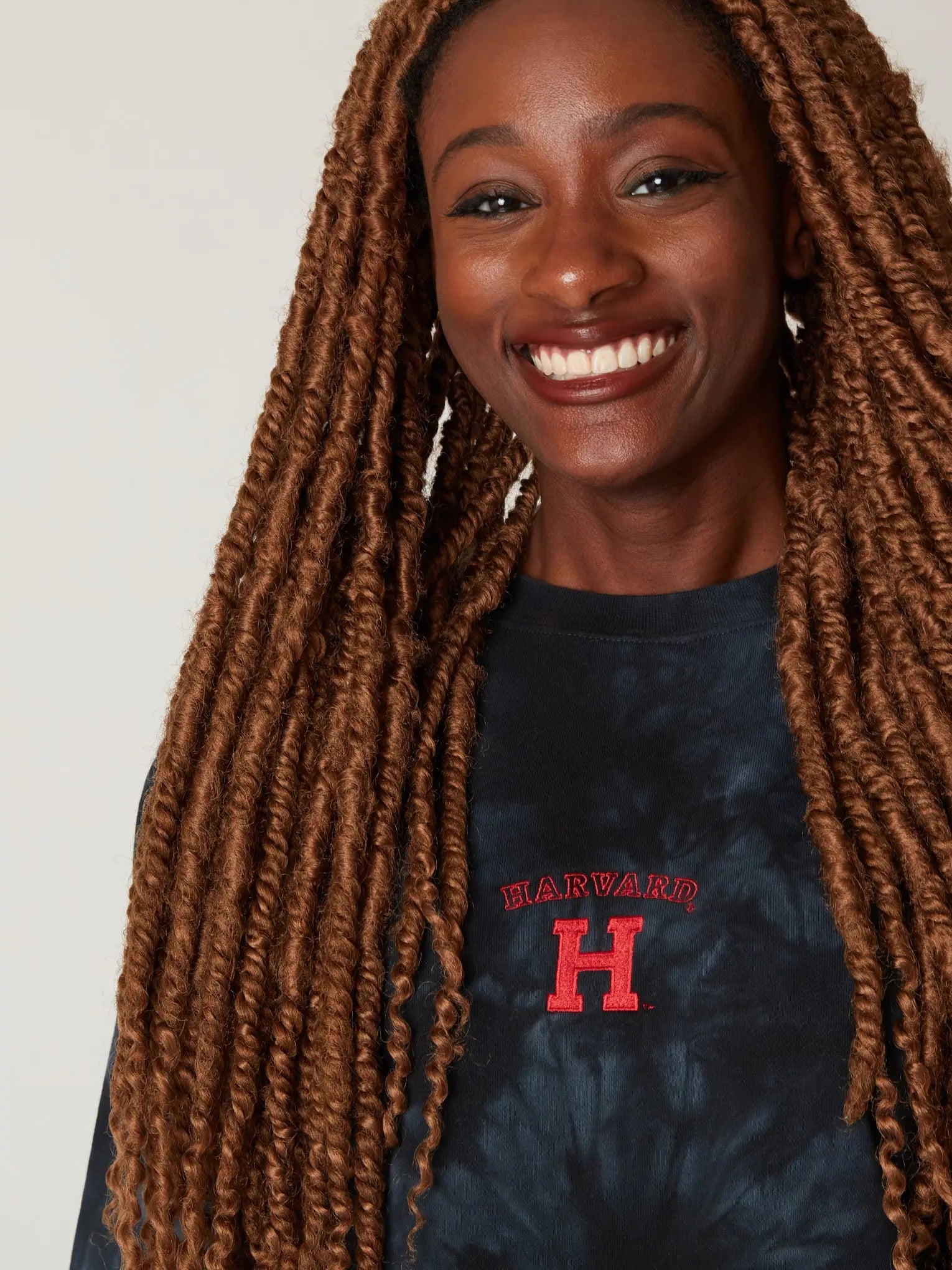 Embroidered Tie Dye Crewneck - The Harvard Shop