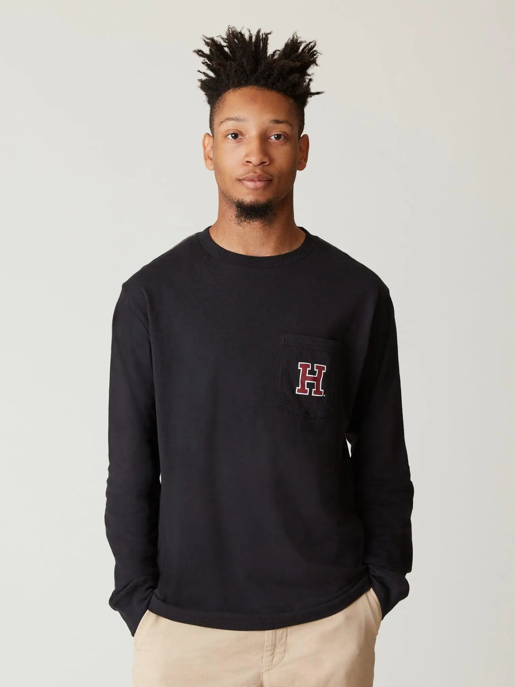 H Pocket Long Sleeve Tee - The Harvard Shop