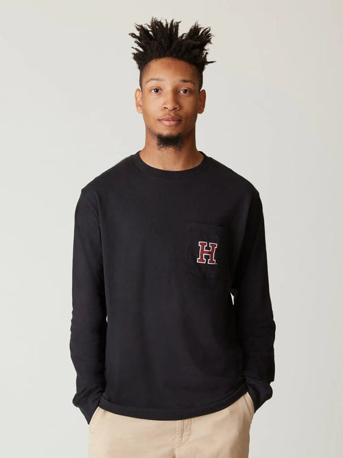 H Pocket Long Sleeve Tee - The Harvard Shop