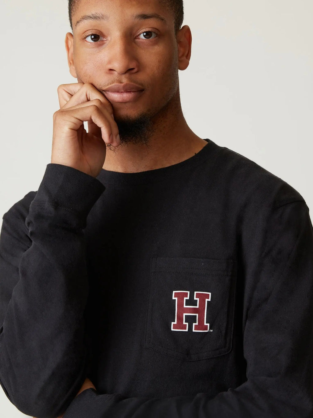 H Pocket Long Sleeve Tee - The Harvard Shop