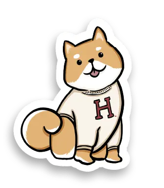 Harvard Shiba Sticker - The Harvard Shop