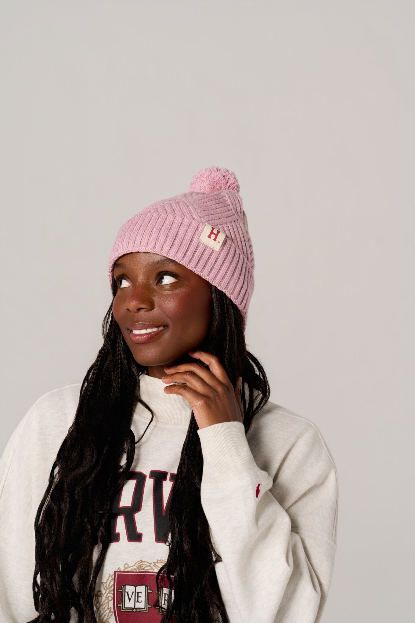 Harvard Pom Beanie